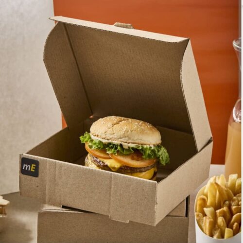 CAJA DE BURGER+PAPAS MICROC REFORZADAS 23X16X9 CM X 100 U PERZONALIZADA 1 COLOR (10)