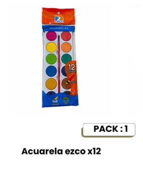 ACUARELA COMUN 12 COLORES U.