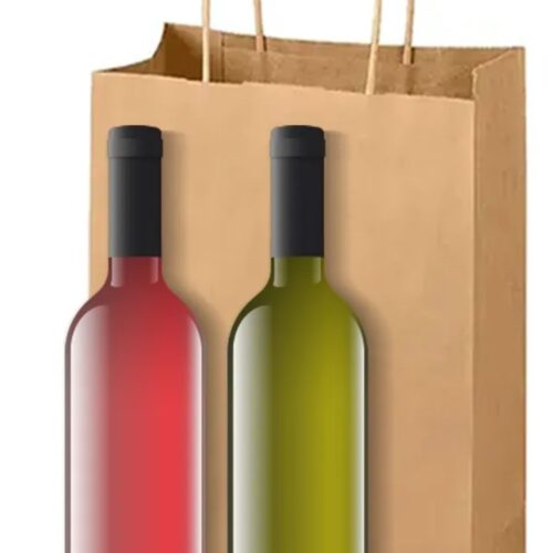 BOLSAS KRAFT PARA 2 BOTELLA 220X100X240 X10 U. (100)